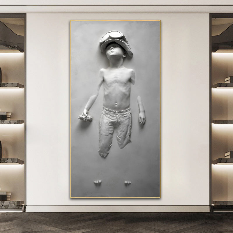 Abstract Boy Sculpture Canvas Painting Home Decorate