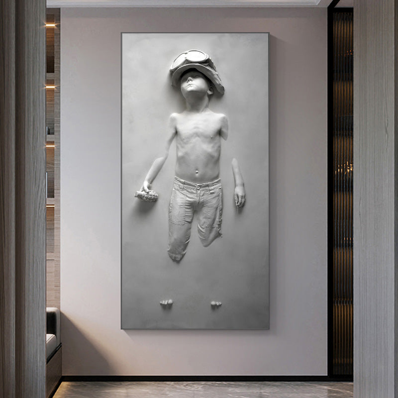 Abstract Boy Sculpture Canvas Painting Home Decorate