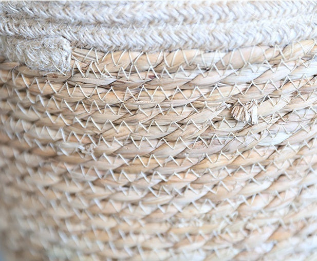 Artificial woven storage basket