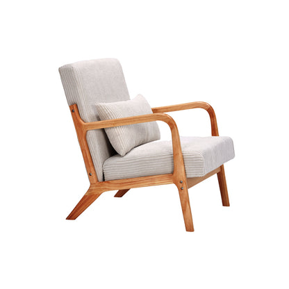 Mid-Century Modern Armchair Upholstered With Pillows And Solid Wood Frame