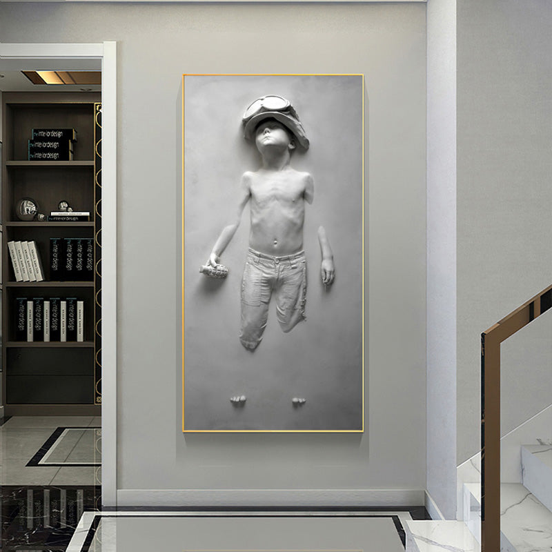 Abstract Boy Sculpture Canvas Painting Home Decorate