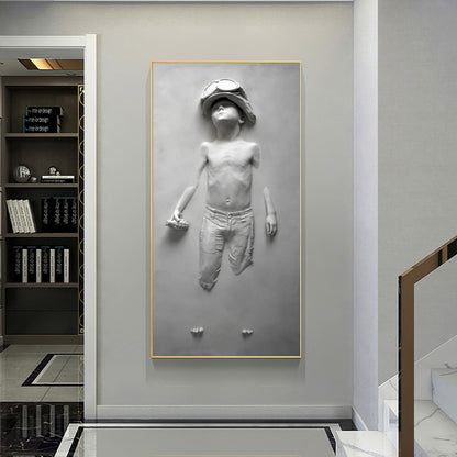 Abstract Boy Sculpture Canvas Painting Home Decorate