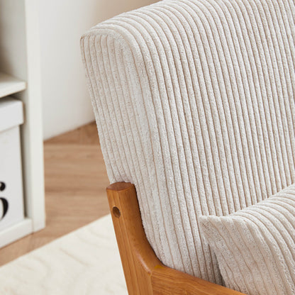 Mid-Century Modern Armchair Upholstered With Pillows And Solid Wood Frame