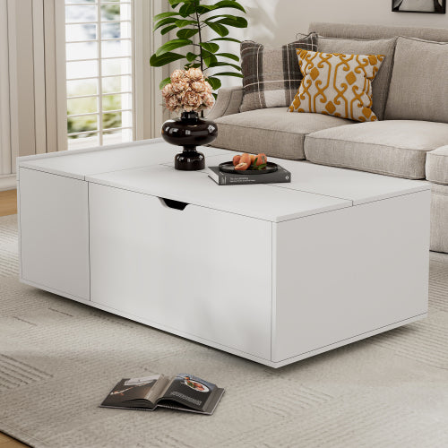 Lift Up Coffee Table, Coffee Table With Drawer, Wooden Tea Tables Sofa End Tables For Living Room Furniture , White