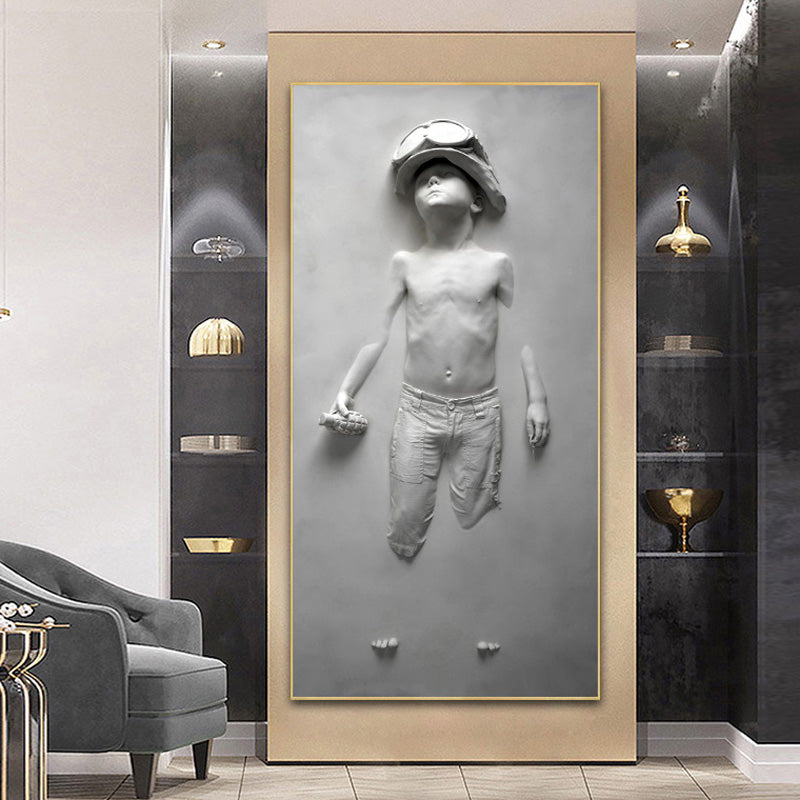 Abstract Boy Sculpture Canvas Painting Home Decorate
