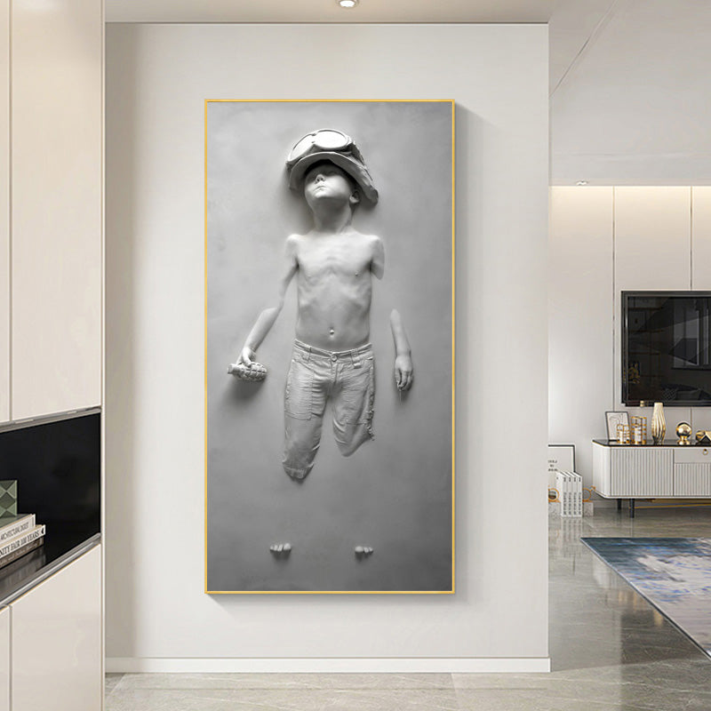 Abstract Boy Sculpture Canvas Painting Home Decorate