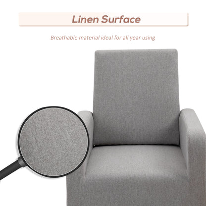 Accent Lounge Rocking Chair with Solid Curved Base and Padded Seat