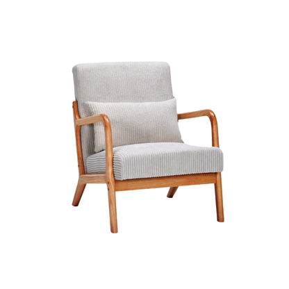 Mid-Century Modern Armchair Upholstered With Pillows And Solid Wood Frame