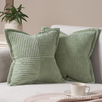 Corduroy Pillow Covers Super Soft Boho Striped Pillow Covers Broadside Decorative Textured Christmas Throw Pillows For Couch Cushion Livingroom